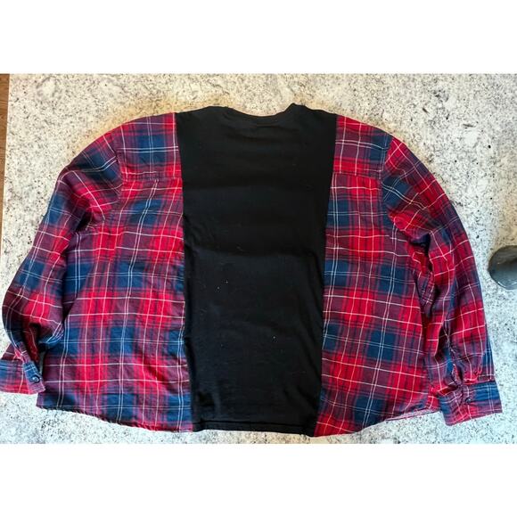Chucky shirt, Flannel and tee reworked, Childs Play movie upcycle XL oversized - Picture 4 of 4